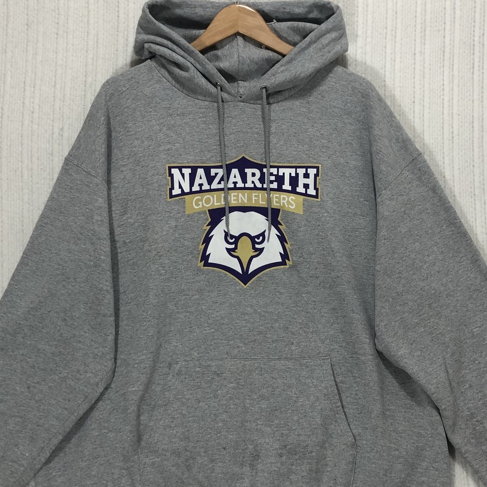 Champion Nazareth Golden Flyers Hoodie Mens 2XL Gray Pullover Sweatshirt